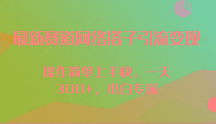 最新赛道网络搭子引流变现!!操作简单上手快，一天300+，小白专属-Ai创业网