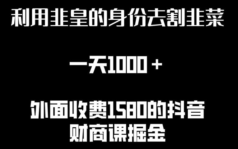 利用非皇的身份去割韭菜，一天1000+(附详细资源)【揭秘】-Ai创业网