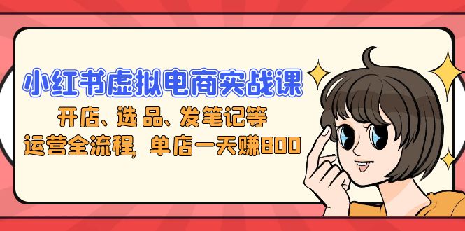 小红书虚拟电商实战课：开店、选品、发笔记等运营全流程，单店一天赚800-Ai创业网