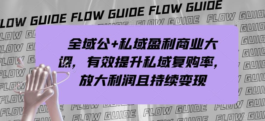 全域公+私域盈利商业大课，有效提升私域复购率，放大利润且持续变现-Ai创业网