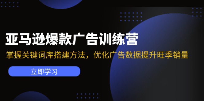 亚马逊爆款广告训练营：掌握关键词库搭建方法，优化广告数据提升旺季销量-Ai创业网