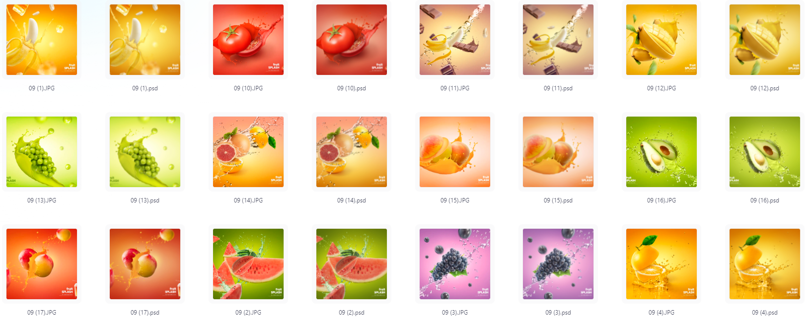 餐饮水果PS模版设计素材17款-Ai创业网