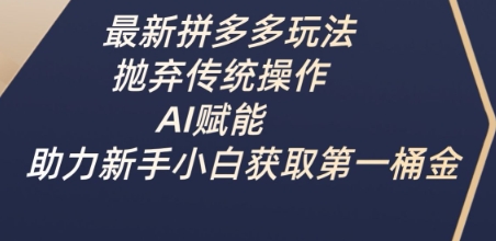 最新拼多多玩法，抛弃传统操作，AI赋能，助力新手小白获取第一桶金-Ai创业网