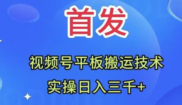 全网首发：视频号平板搬运技术，实操日入三千＋-Ai创业网