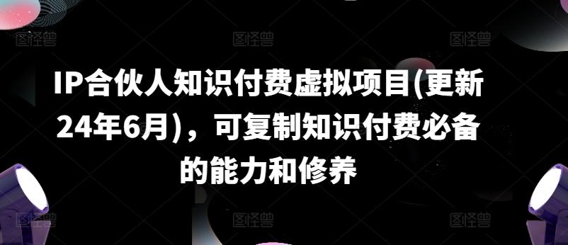 IP合伙人知识付费虚拟项目(更新24年6月)，可复制知识付费必备的能力和修养-Ai创业网