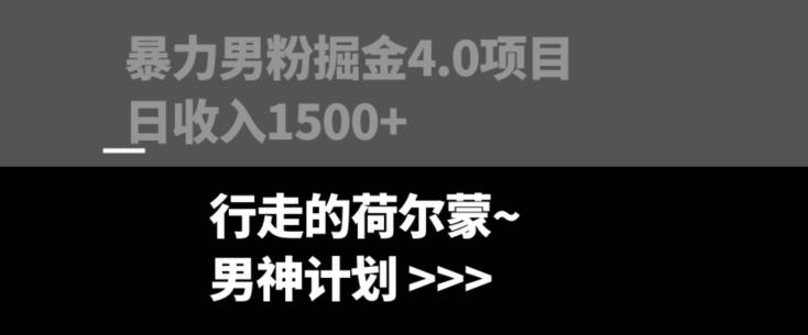 暴力男粉掘金4.0项目不违规不封号无脑复制单人操作日入1000+-Ai创业网