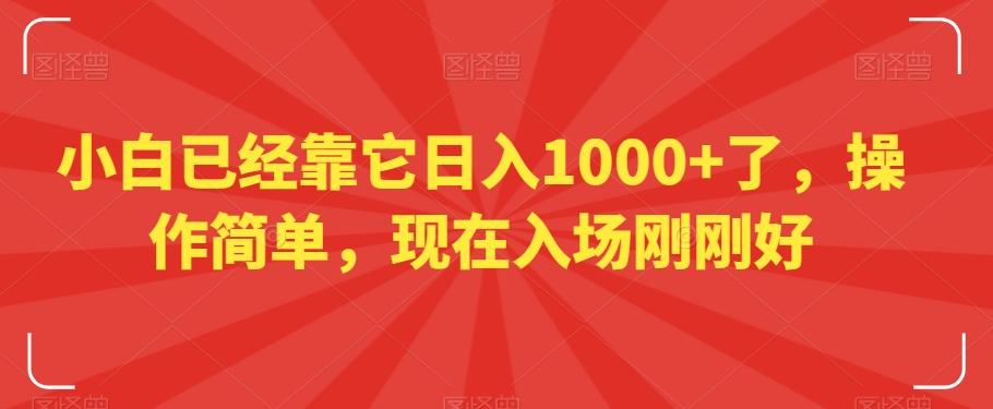 小白已经靠它日入1000+了，操作简单，现在入场刚刚好【揭秘】-Ai创业网
