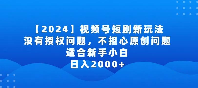 2024视频号短剧玩法，没有授权问题，不担心原创问题，适合新手小白，日入2000+【揭秘】-Ai创业网