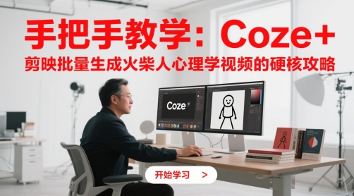 手把手教学：Coze + 剪映批量生成火柴人心理学视频的硬核攻略-Ai创业网