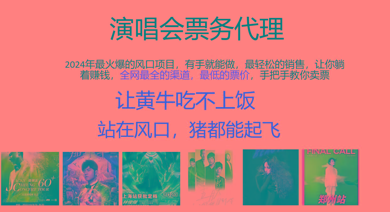 2024年最火爆风口项目，演唱会票务代理，日入2000+，一部手机就能搞定！-Ai创业网