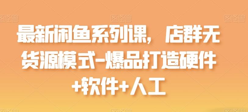 最新闲鱼系列课，店群无货源模式-爆品打造硬件+软件+人工-Ai创业网