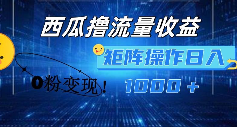 西瓜视频撸流量，简单上手，0粉变现矩阵操作，日入1000+【揭秘】-Ai创业网