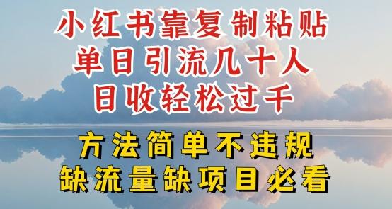 小红书靠复制粘贴单日引流几十人目收轻松过千，方法简单不违规【揭秘】-Ai创业网