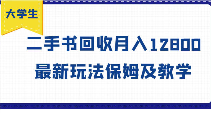 大学生创业风向标，二手书回收月入12800，最新玩法保姆及教学-Ai创业网