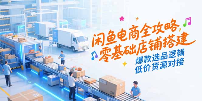 闲鱼电商全攻略，零基础店铺搭建，爆款选品逻辑，低价货源对接-Ai创业网