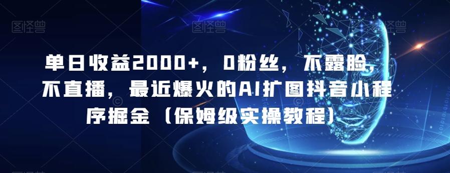 单日收益2000+，0粉丝，不露脸，不直播，最近爆火的AI扩图抖音小程序掘金（保姆级实操教程）-Ai创业网