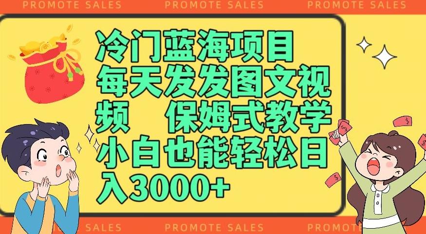 冷门蓝海项目，每天发发图文视频，保姆式教学，小白也能轻松日入3000+-Ai创业网