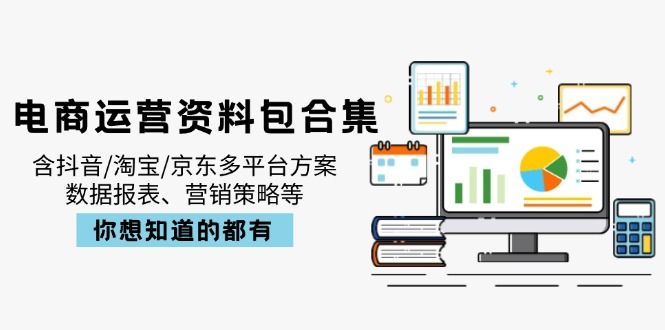 电商运营资料包合集，含抖音/淘宝/京东多平台方案，数据报表、营销策略等-Ai创业网