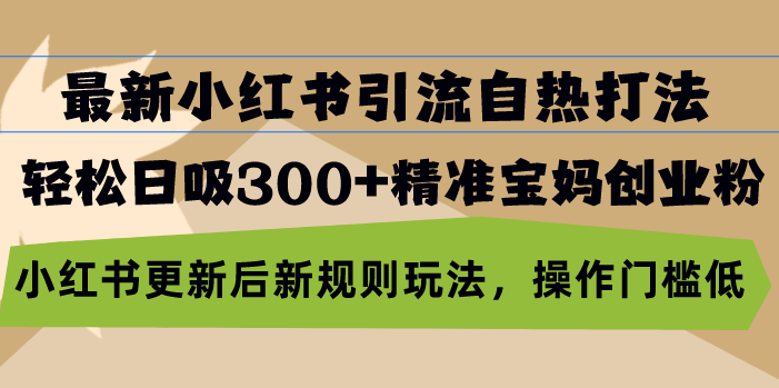 最新小红书引流自热打法，轻松日吸300+精准宝妈创业粉，小红书更新后新…-Ai创业网