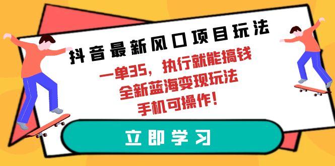 (9948期)抖音最新风口项目玩法，一单35，执行就能搞钱 全新蓝海变现玩法 手机可操作-Ai创业网