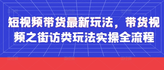 短视频带货最新玩法，带货视频之街访类玩法实操全流程-Ai创业网