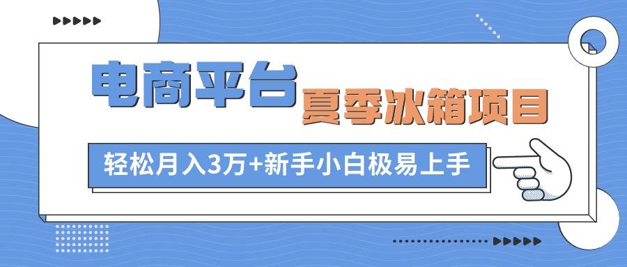 电商平台夏季冰箱项目，轻松月入3万+，新手小白极易上手-Ai创业网