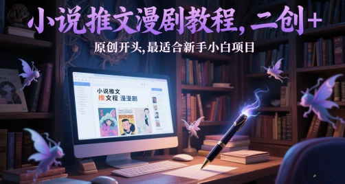 小说推文漫剧教程，二创+原创开头，最适合新手小白项目-Ai创业网