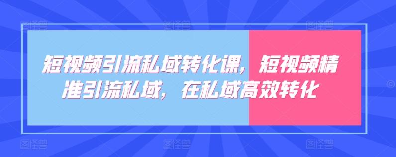 短视频引流私域转化课，短视频精准引流私域，在私域高效转化-Ai创业网