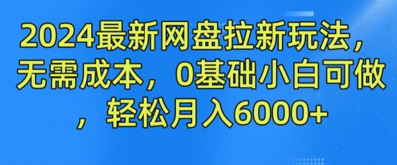 2024最新网盘拉新玩法，无需成本，0基础小白可做，轻松月入6000+【揭秘】-Ai创业网