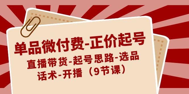 单品微付费正价起号：直播带货-起号思路-选品-话术-开播(9节课)-Ai创业网