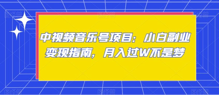 中视频音乐号项目：小白副业变现指南，月入过W不是梦【揭秘】-Ai创业网