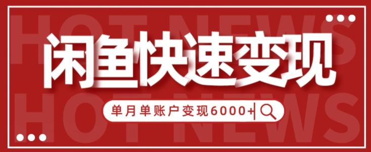 【新手项目】小白快速在闲鱼单月单账号变现6000+的秘密-Ai创业网