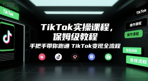 TikTok实操课程，保姆级教程，手把手带你跑通TikTok变现全流程-Ai创业网