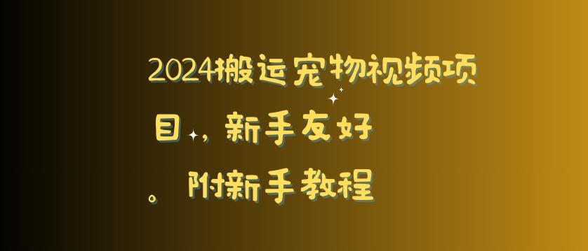 2024搬运宠物视频项目，新手友好，完美去重，附新手教程【揭秘】-Ai创业网