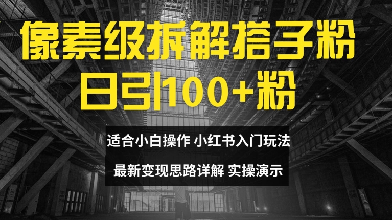 像素级拆解搭子粉，日引100+，小白看完可上手，最新变现思路详解【揭秘】-Ai创业网