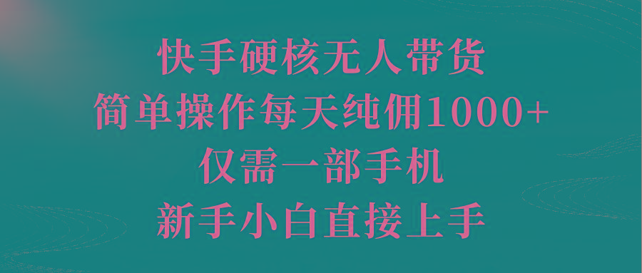 (9861期)快手硬核无人带货，简单操作每天纯佣1000+,仅需一部手机，新手小白直接上手-Ai创业网