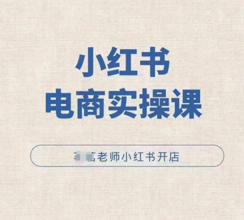 小红薯电商实操课，小红书开店实操必学课-Ai创业网