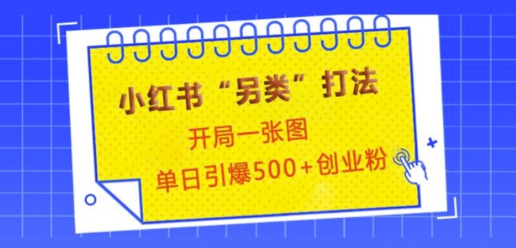 小红书“另类”打法，开局一张图，单日引爆500+精准创业粉【揭秘】-Ai创业网