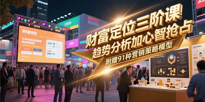 财富定位三阶课，趋势分析加心智抢占，附赠91种营销策略模型-Ai创业网