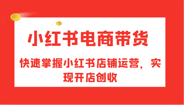小红书电商带货，快速掌握小红书店铺运营，实现开店创收-Ai创业网