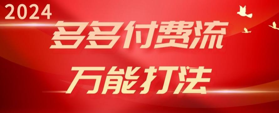 2024多多付费流万能打法、强付费起爆、流量逻辑、高转化、高投产【揭秘】-Ai创业网