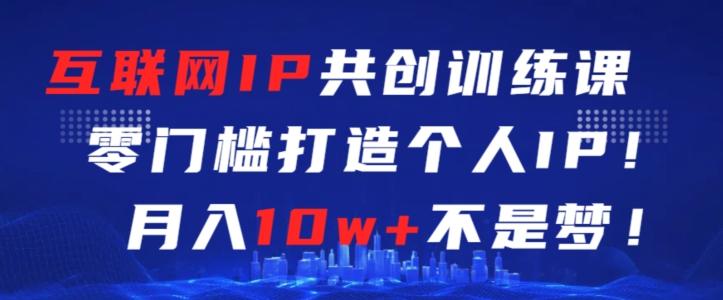 互联网IP共创训练课，零门槛零基础打造个人IP，月入10w+不是梦【揭秘】-Ai创业网
