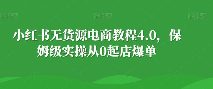 小红书无货源电商教程4.0，保姆级实操从0起店爆单【拆解】-Ai创业网