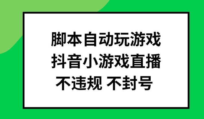 脚本自动玩游戏，抖音小游戏直播，不违规不封号可批量做【揭秘】-Ai创业网