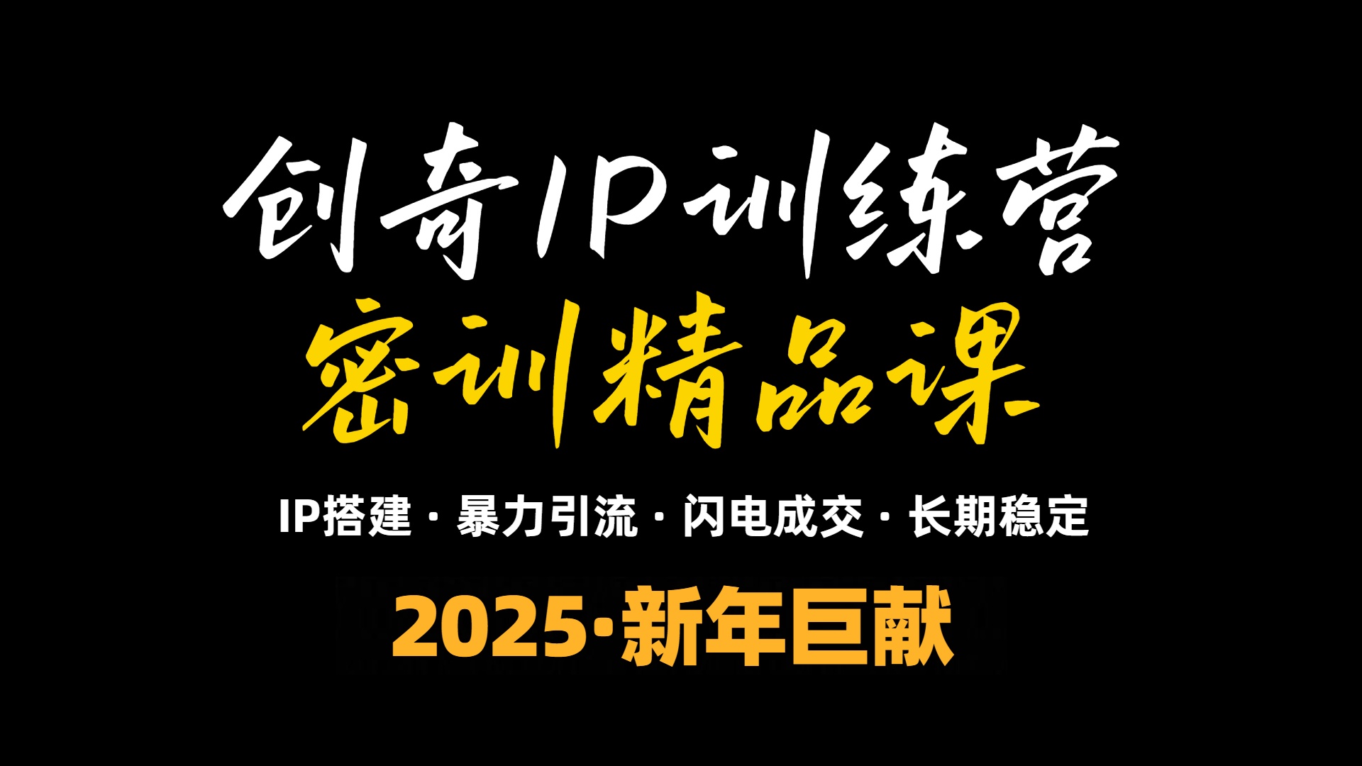 2025年“知识付费IP训练营”小白避坑年赚百万，暴力引流，闪电成交-Ai创业网