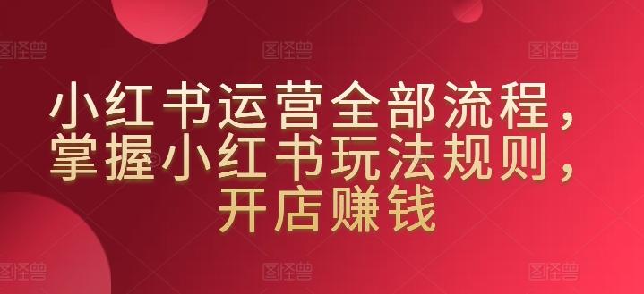 小红书运营全部流程，掌握小红书玩法规则，开店赚钱-Ai创业网