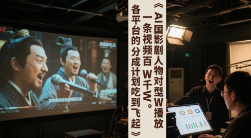 AI三国影视剧人物对口型唱歌玩法，一条视频百W千W播放，各平台的分成计划吃到飞起-Ai创业网