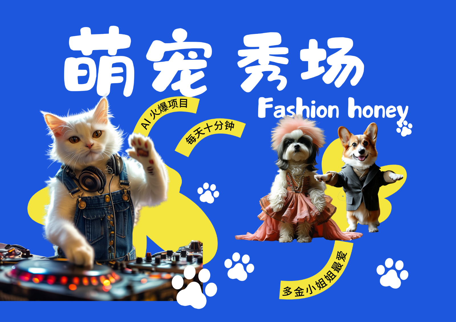 酷飒动物跳舞走秀 时尚喵FASHION汪 多金小姐姐最爱的 轻松月入破W-Ai创业网
