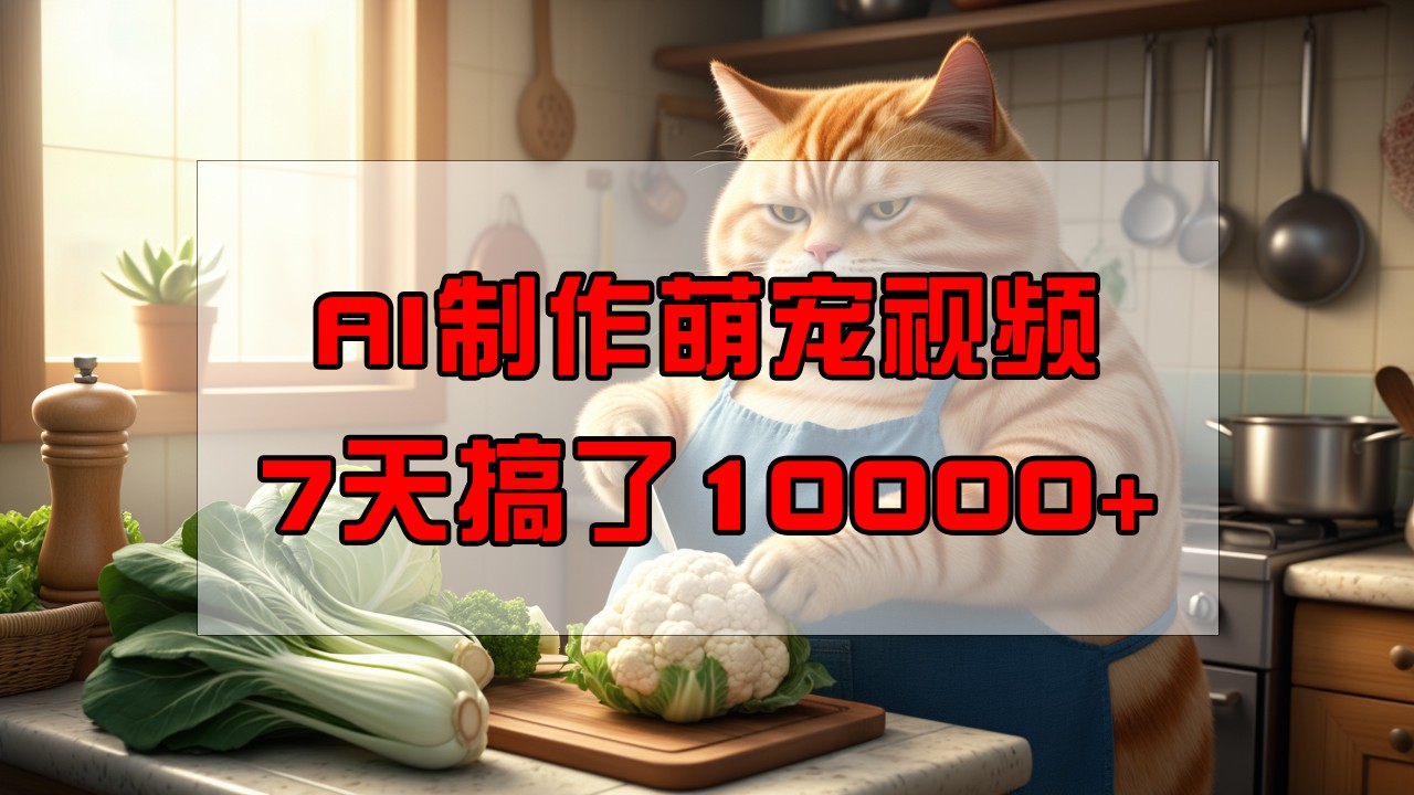 靠AI制作萌宠视频，7天搞了1万+，操作简单门槛低，有手机就行-Ai创业网
