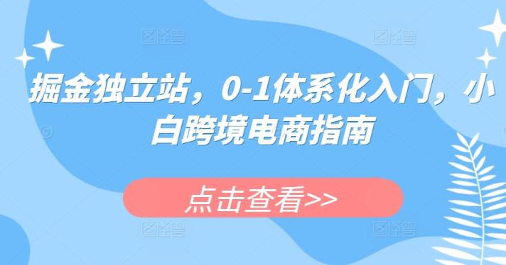 掘金独立站，0-1体系化入门，小白跨境电商指南-Ai创业网